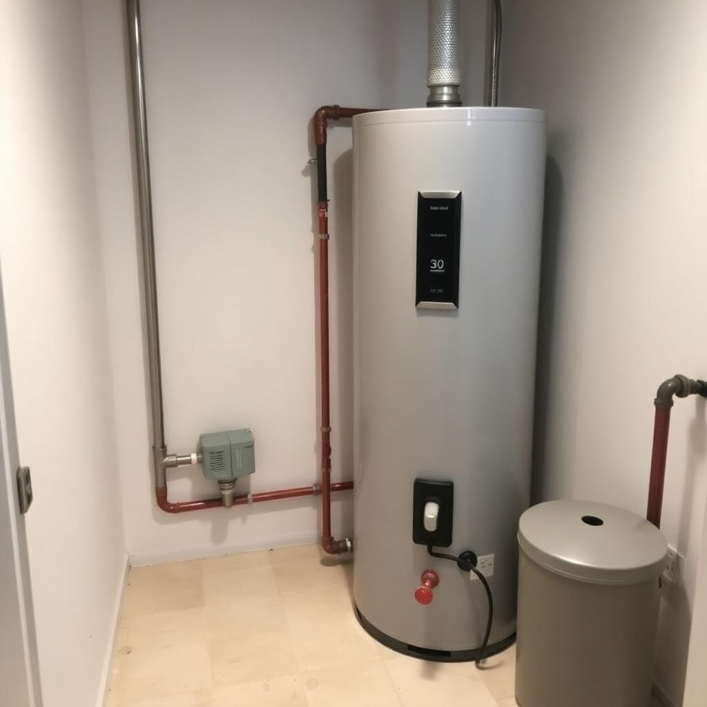 New hot water tank installation